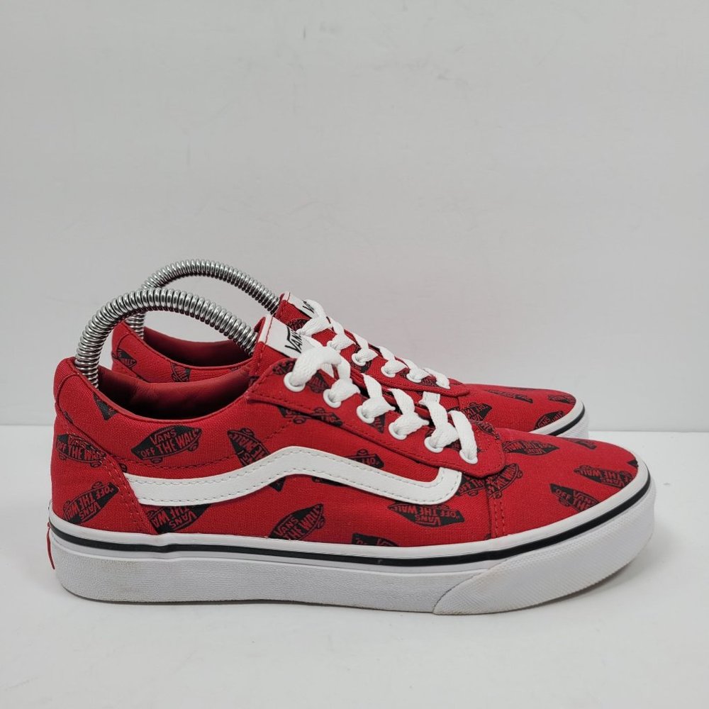 Vans Off The Wall Canvas Unisex Youth Red Black Shoes 500714 US Size 5 - Picture 1 of 8
